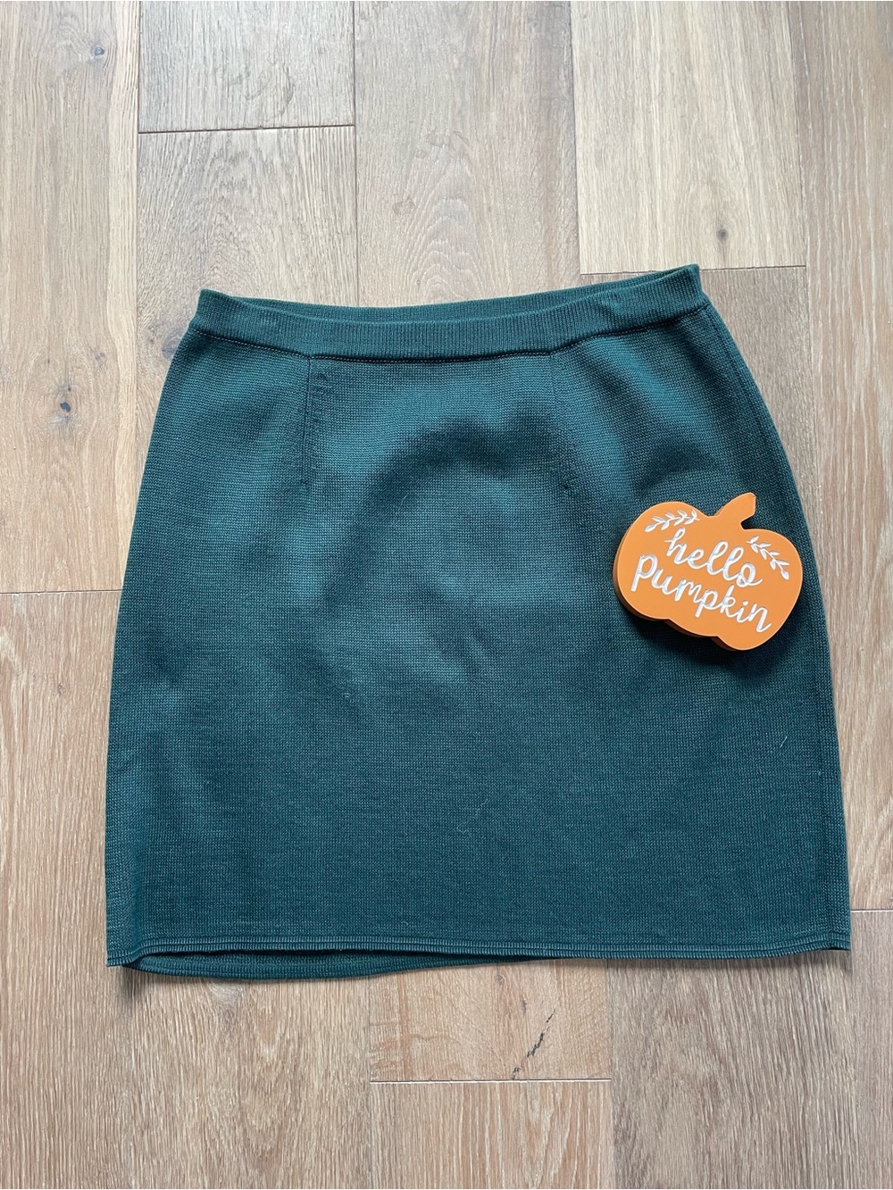 Peruvian Connection Classic Dark Green Pina Cotton Knit Mini Skirt